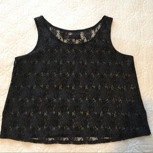 Esprit Black Lace Crop Top